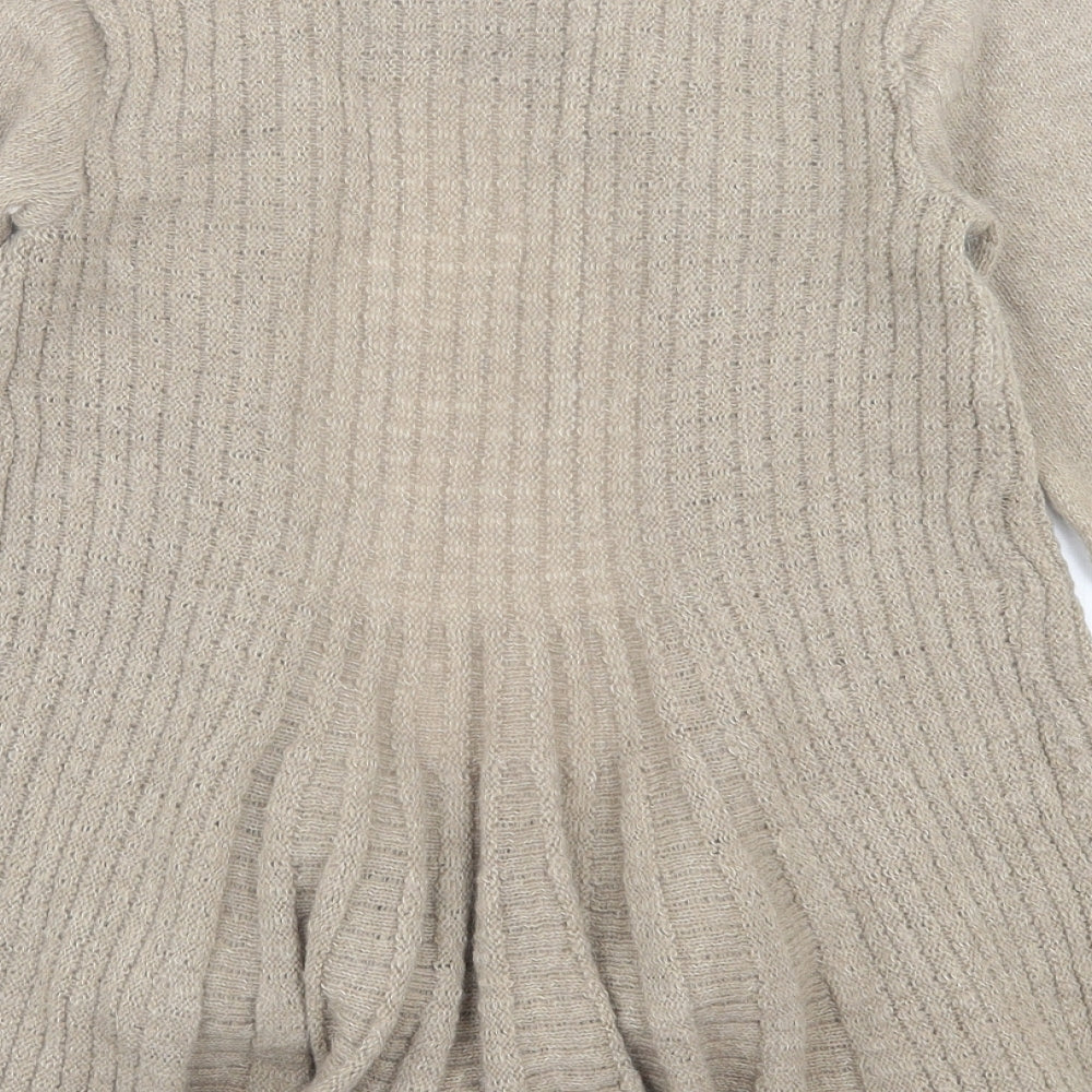 Mary Firenze Womens Brown V-Neck Acrylic Cardigan Jumper Size S