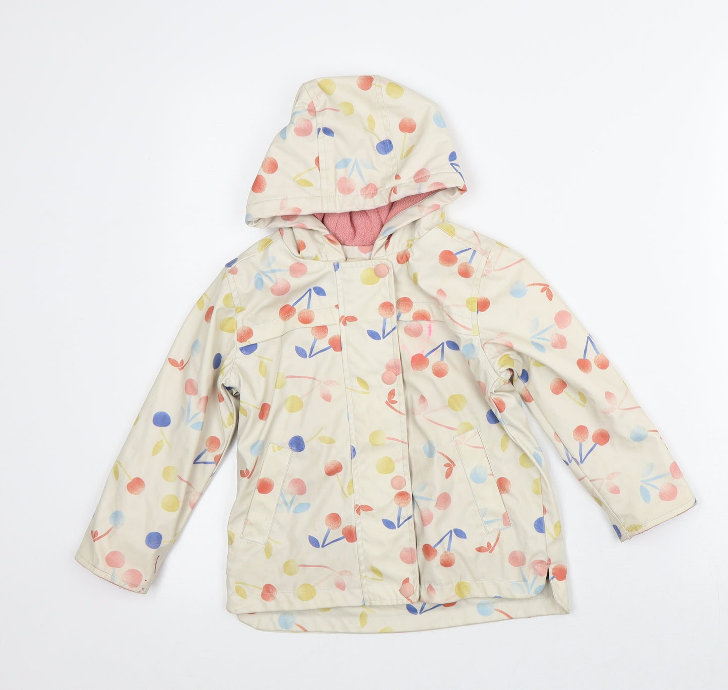 Nutmeg Girls Beige Geometric Rain Coat Coat Size 2-3 Years