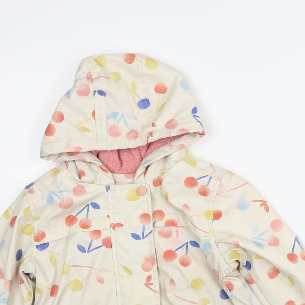 Nutmeg Girls Beige Geometric Rain Coat Coat Size 2-3 Years