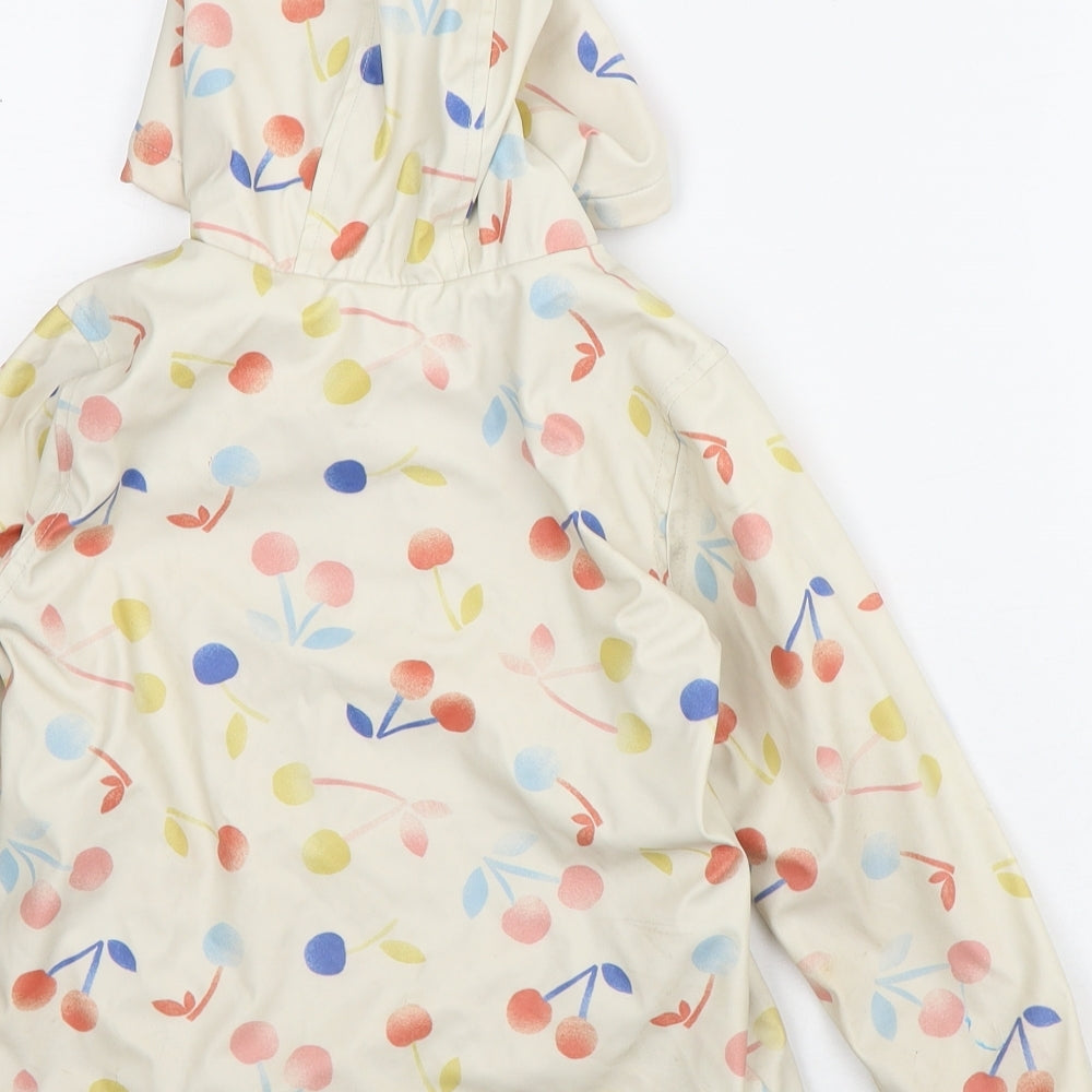 Nutmeg Girls Beige Geometric Rain Coat Coat Size 2-3 Years