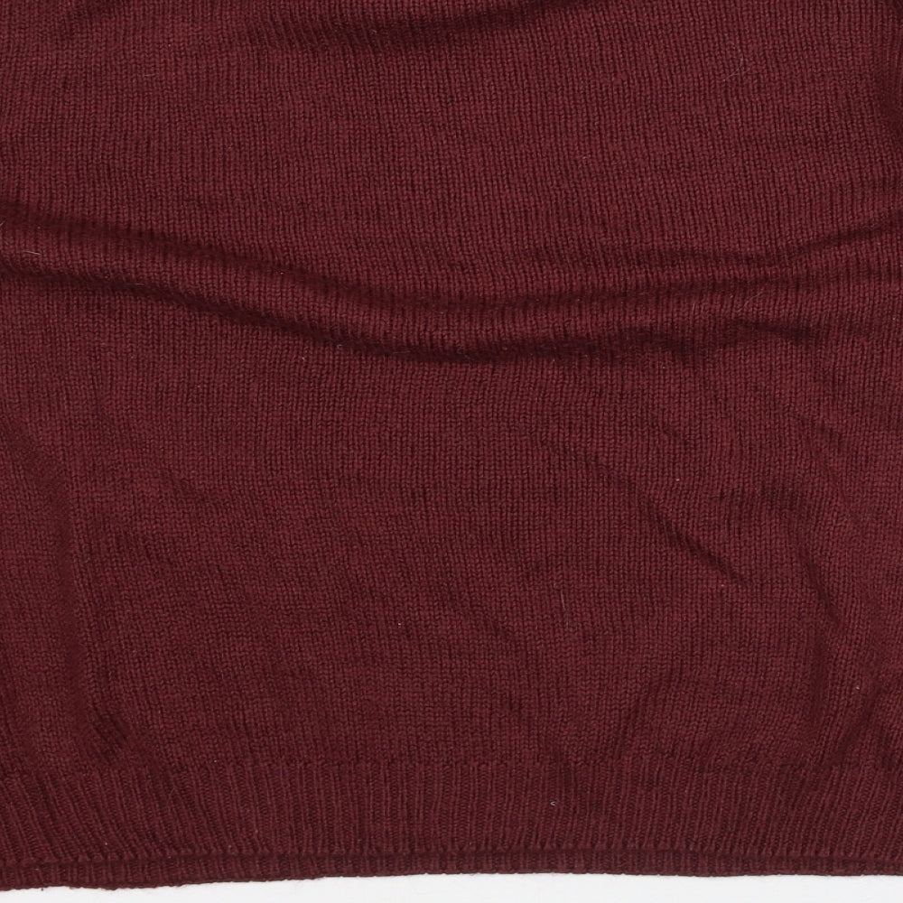 Harry Potter Mens Red V-Neck Striped Acrylic Pullover Jumper Size M