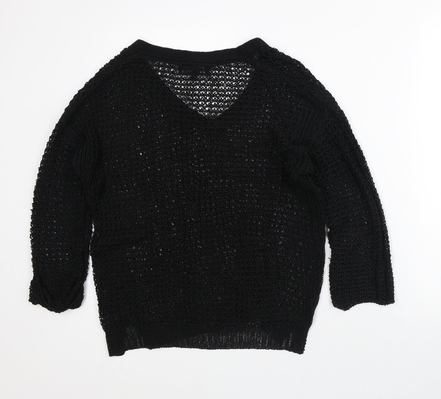 NEXT Womens Black V-Neck Acrylic Pullover Jumper Size 12