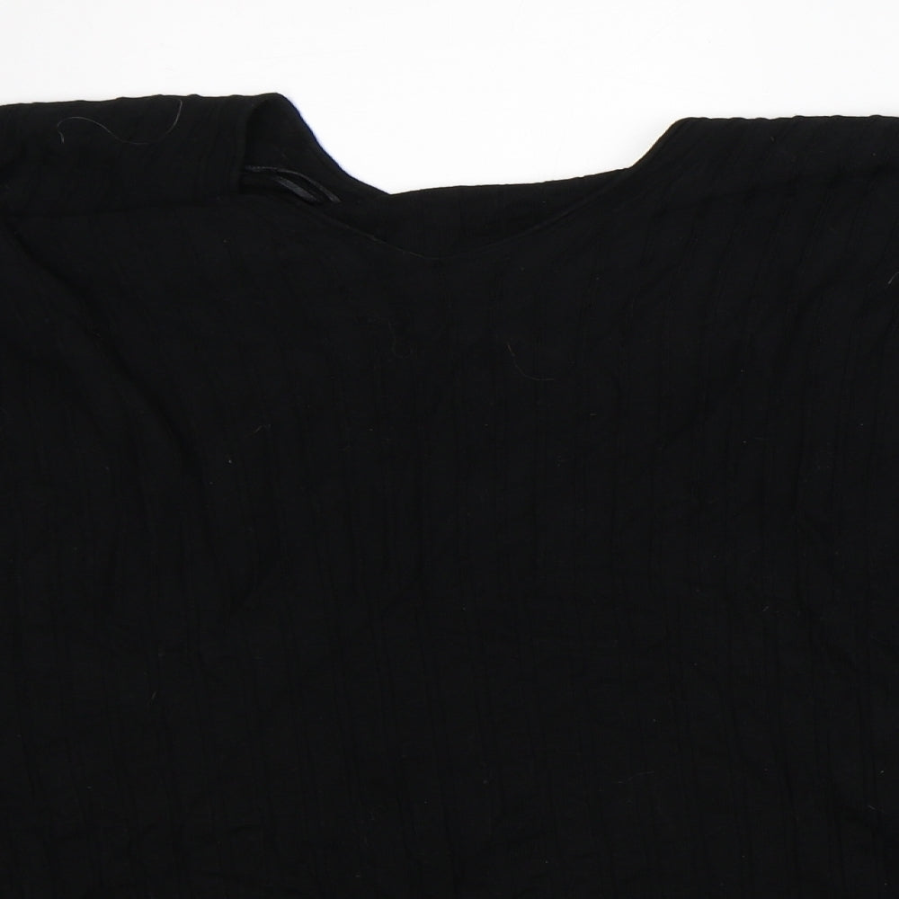 Marks and Spencer Womens Black V-Neck Viscose Pullover Jumper Size 18