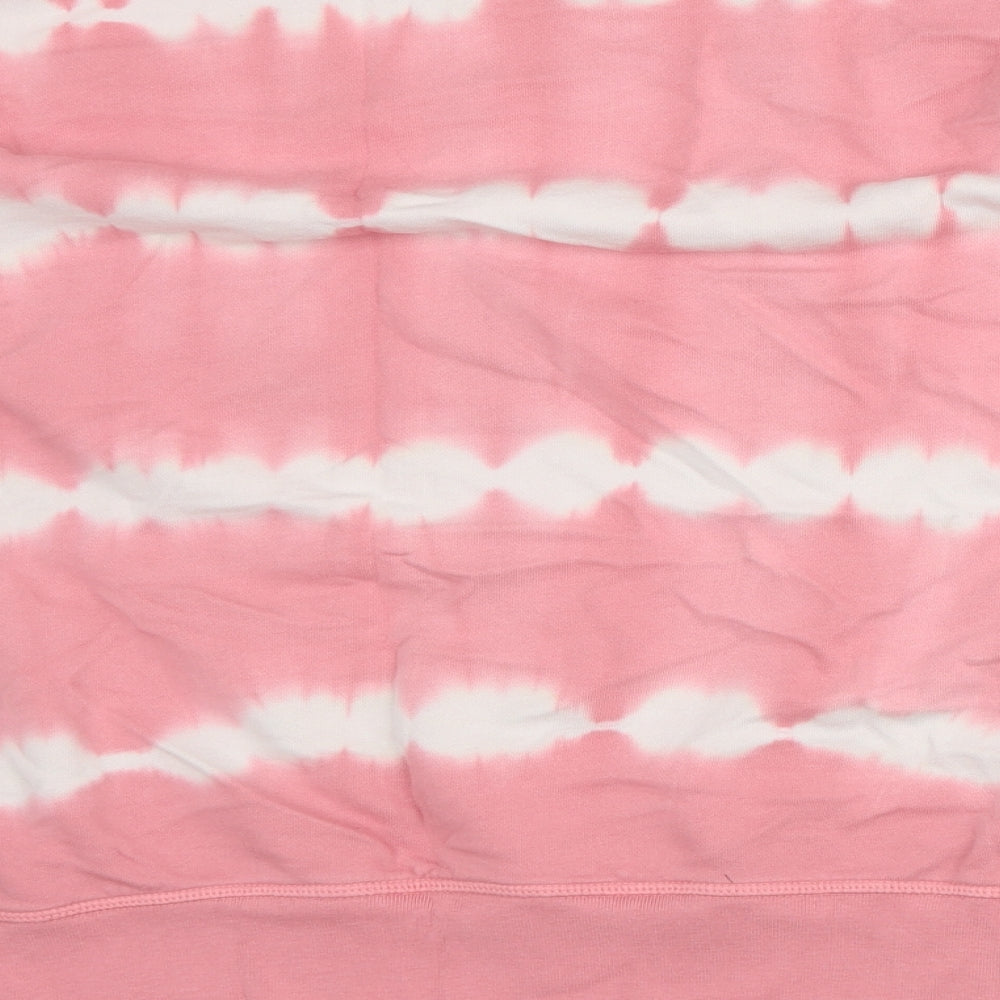 Marks and Spencer Womens Pink Striped Cotton Pullover Sweatshirt Size 20