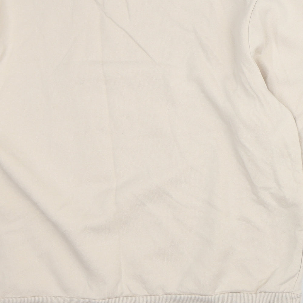 Disney Womens Beige Cotton Pullover Sweatshirt Size M - Christmas Mickey