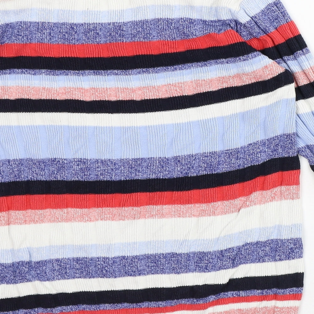 Matalan Womens Multicoloured V-Neck Striped Viscose Pullover Jumper Size S