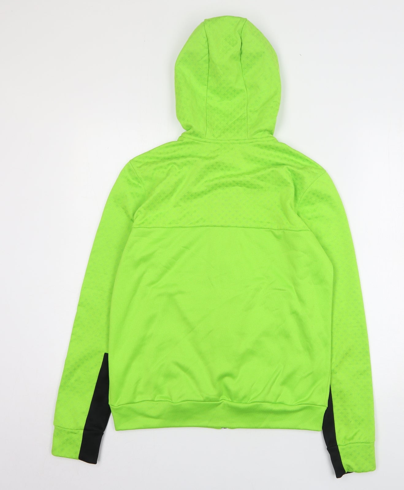 adidas Boys Green Polyester Full Zip Hoodie Size 13-14 Years