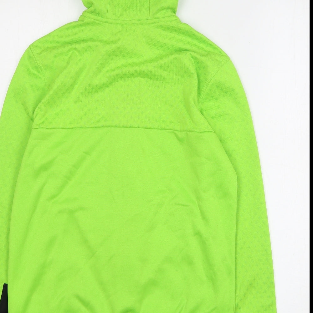 adidas Boys Green Polyester Full Zip Hoodie Size 13-14 Years