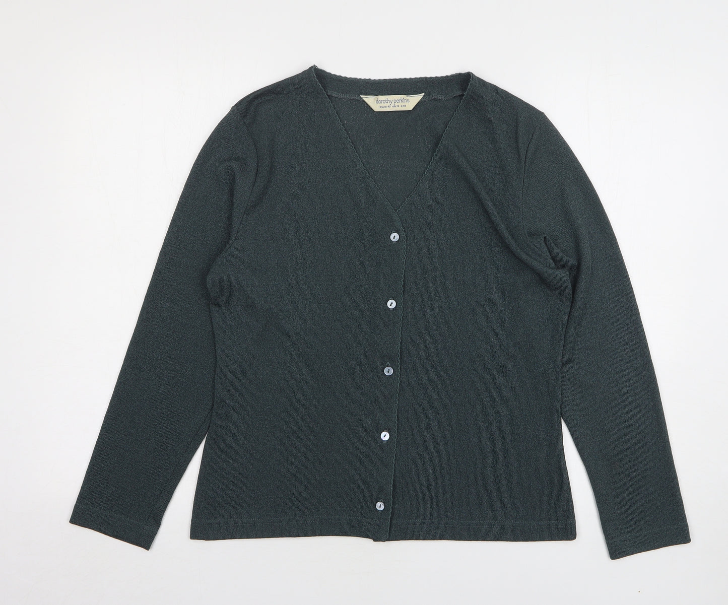 Dorothy Perkins Womens Green V-Neck Polyester Cardigan Jumper Size 16