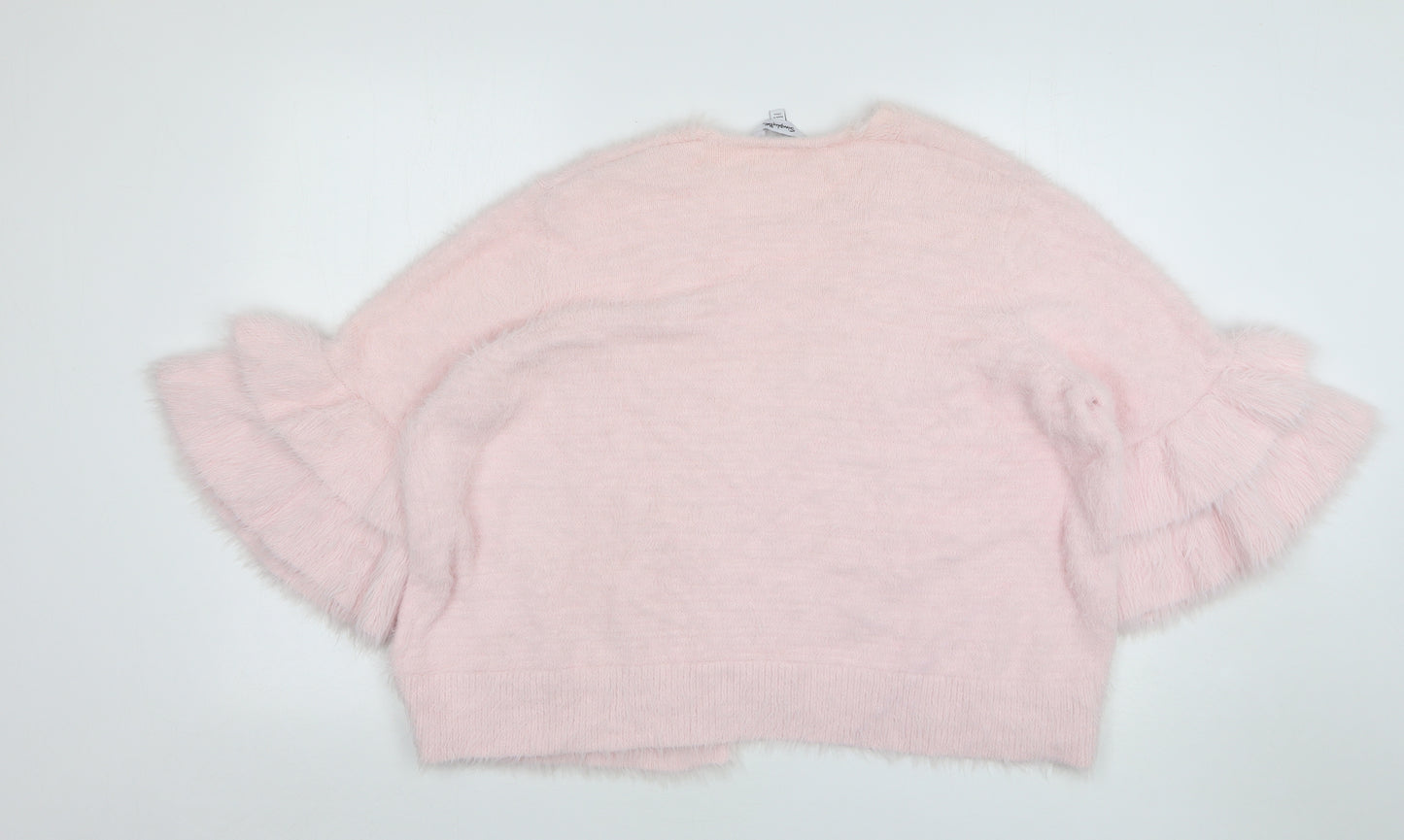 Simply Be Womens Pink V-Neck Polyester Cardigan Jumper Size 20