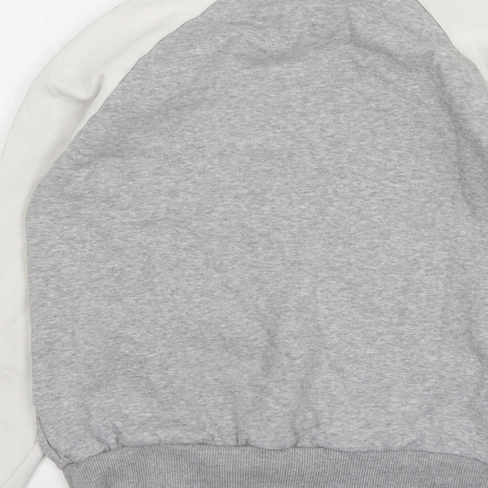 adidas Womens Grey Floral Cotton Pullover Sweatshirt Size 10