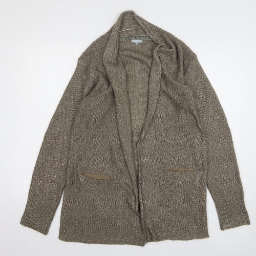 Maddison Womens Brown V-Neck Polyester Cardigan Jumper Size L