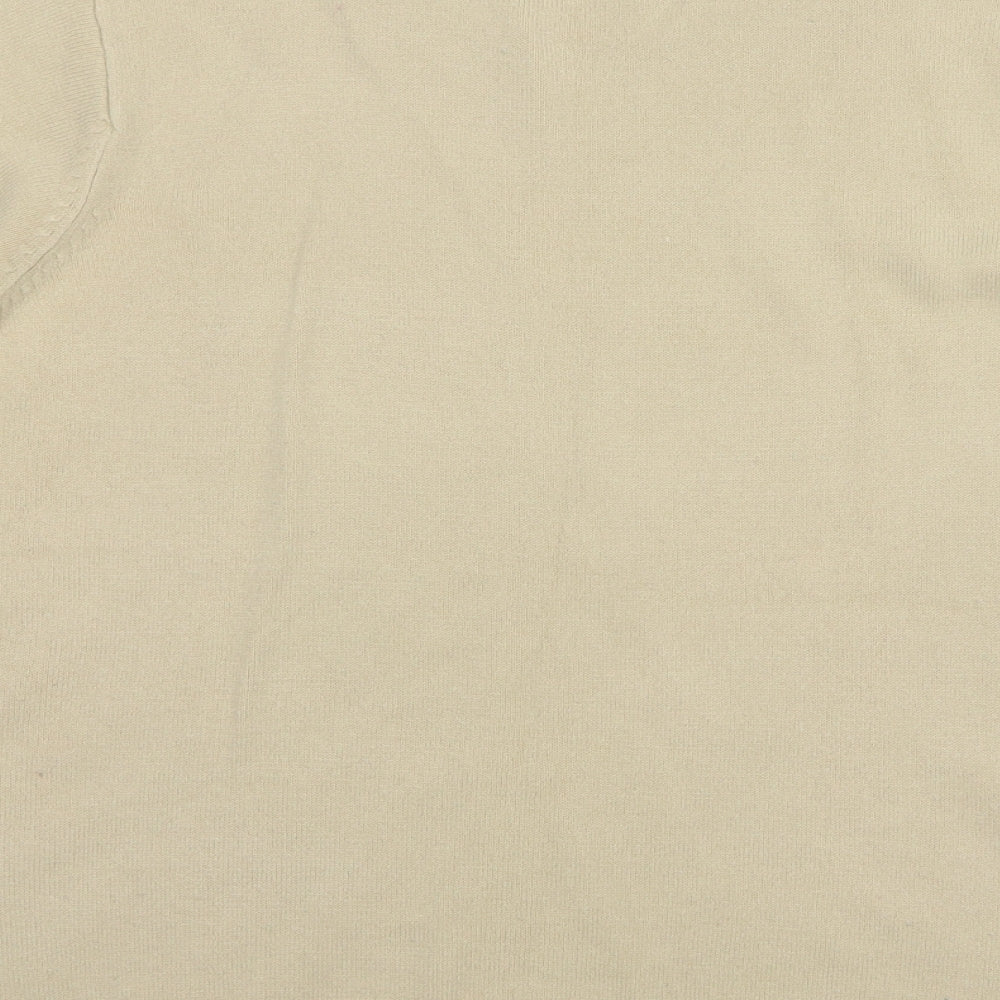 Bonmarché Womens Beige Round Neck Floral Acrylic Pullover Jumper Size M
