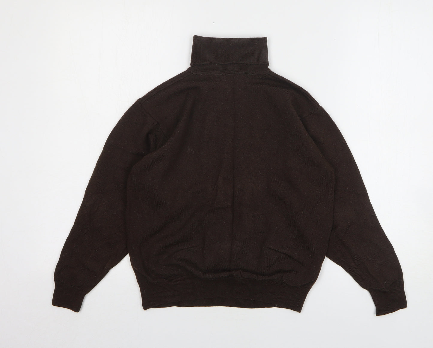 Marks and Spencer Womens Brown Roll Neck Wool Pullover Jumper Size 10