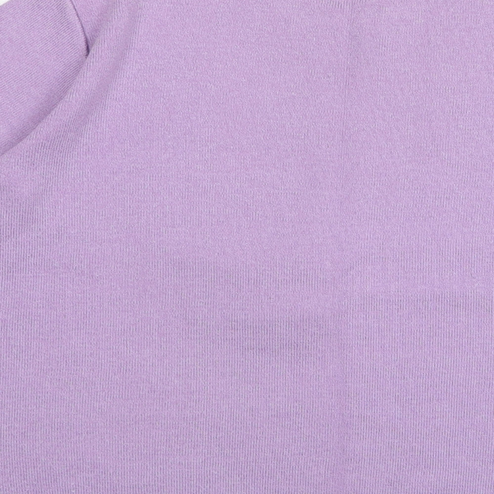 Anne Cramond Womens Purple Round Neck Acrylic Pullover Jumper Size M