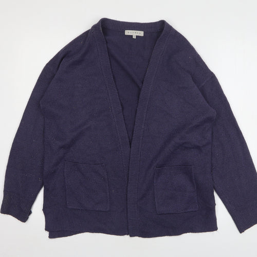 Nutmeg Womens Blue V-Neck Acrylic Cardigan Jumper Size 14