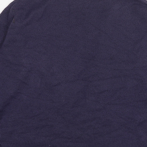 Nutmeg Womens Blue V-Neck Acrylic Cardigan Jumper Size 14