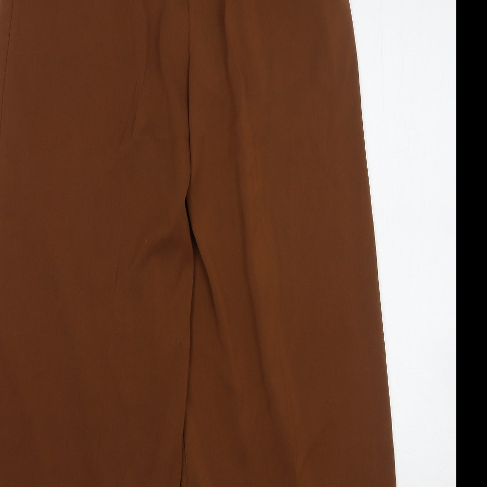 Primark Womens Brown Polyester Trousers Size 10 L28 in Regular