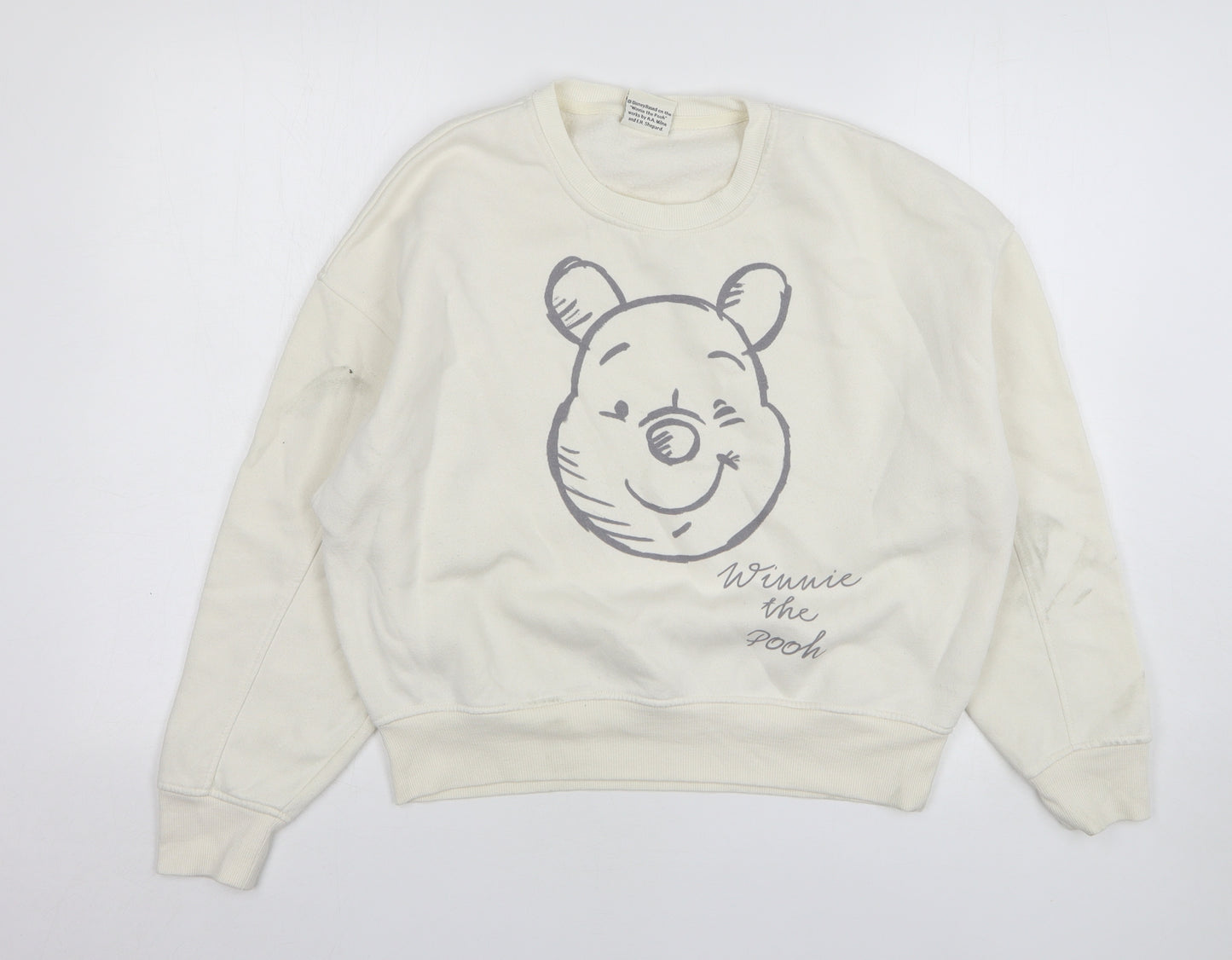 Primark Womens Beige Polyester Pullover Sweatshirt Size 12 - Winnie The Pooh