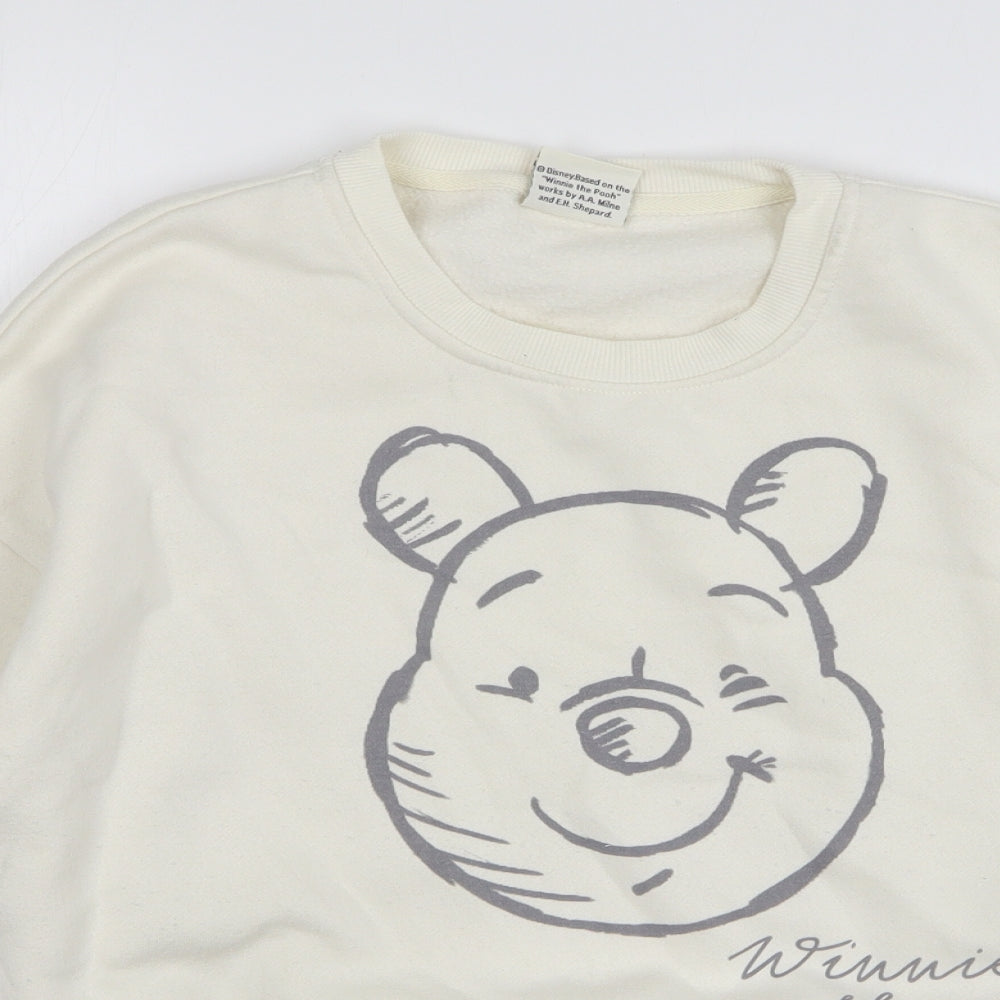 Primark Womens Beige Polyester Pullover Sweatshirt Size 12 - Winnie The Pooh