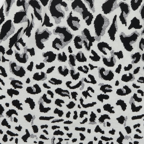 In Stitches Womens Multicoloured Round Neck Animal Print Acrylic Pullover Jumper Size S