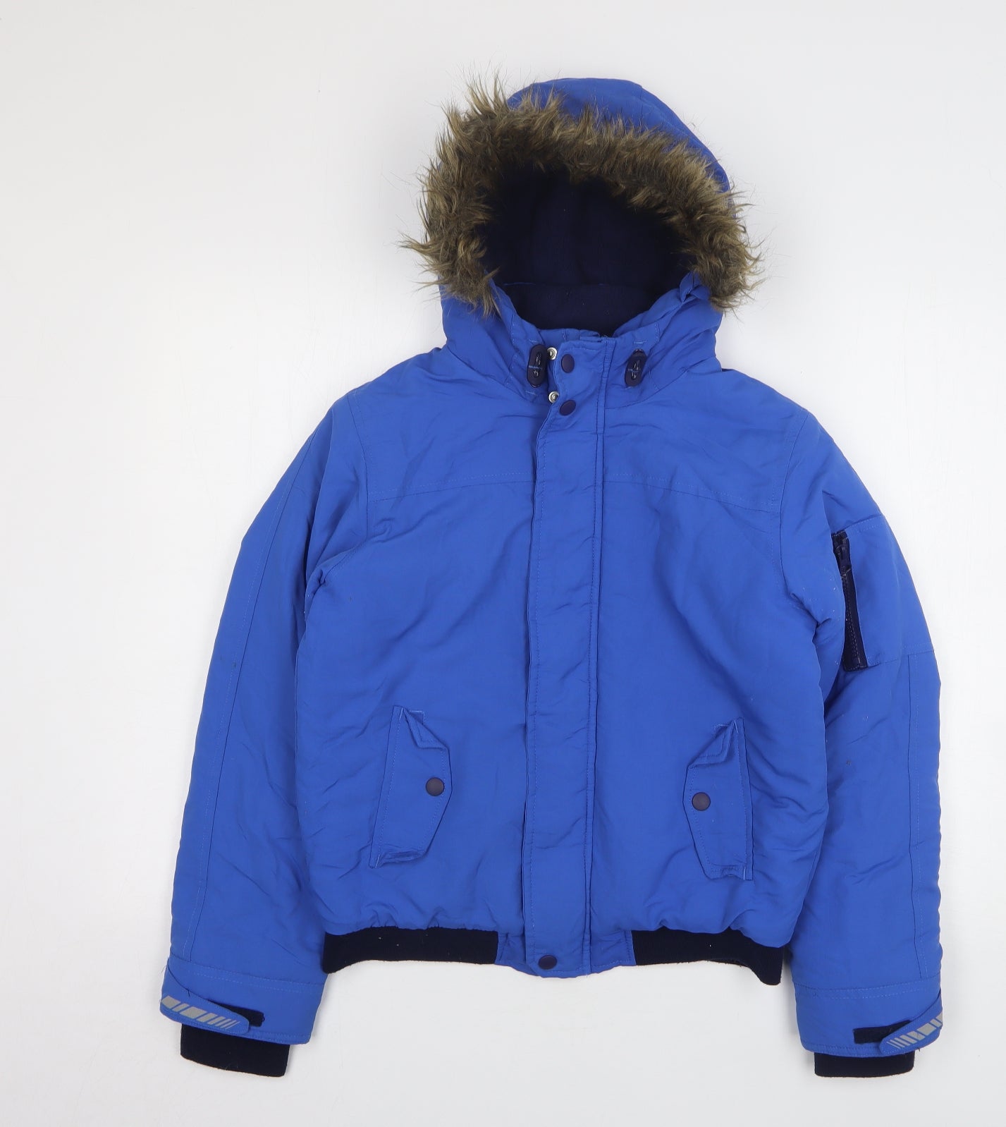 Blue Zoo Boys Blue Rain Coat Coat Size 12-13 Years