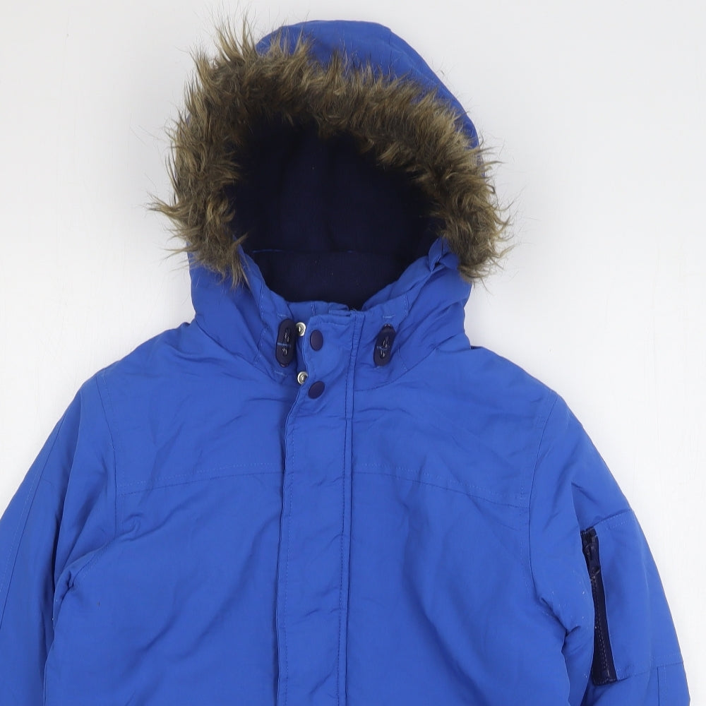 Blue Zoo Boys Blue Rain Coat Coat Size 12-13 Years