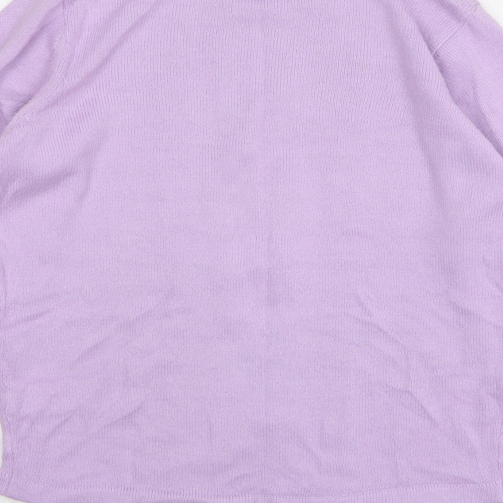 Honor Millburn Womens Pink Round Neck Floral Acrylic Pullover Jumper Size 14