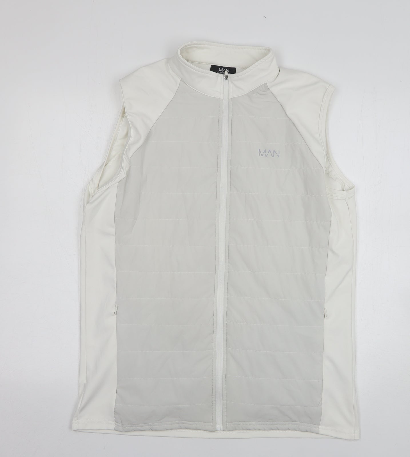 Boohoo Mens White Gilet Jacket Size L