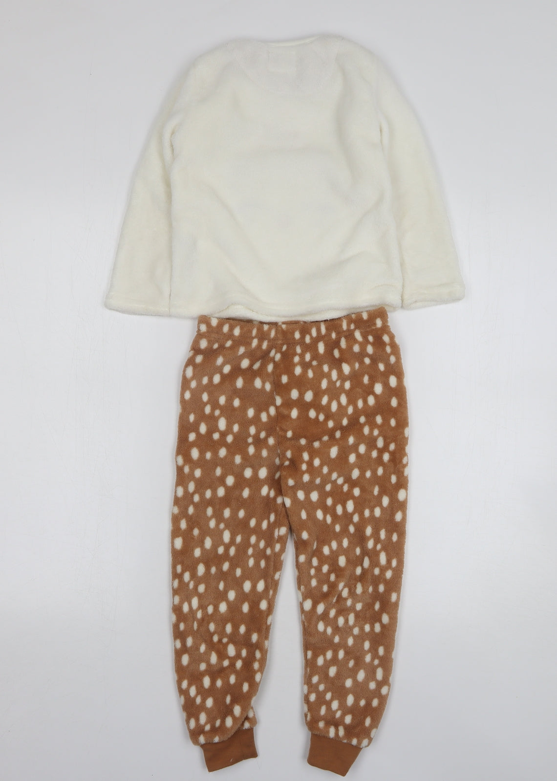 Primark Girls Multicoloured Polka Dot Polyester Top Pyjama Set Size 4-5 Years - Christmas