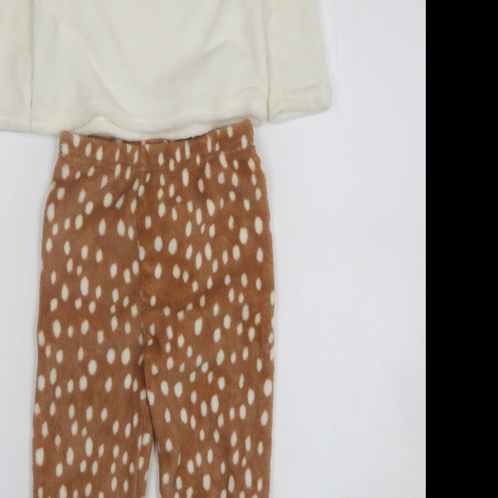 Primark Girls Multicoloured Polka Dot Polyester Top Pyjama Set Size 4-5 Years - Christmas