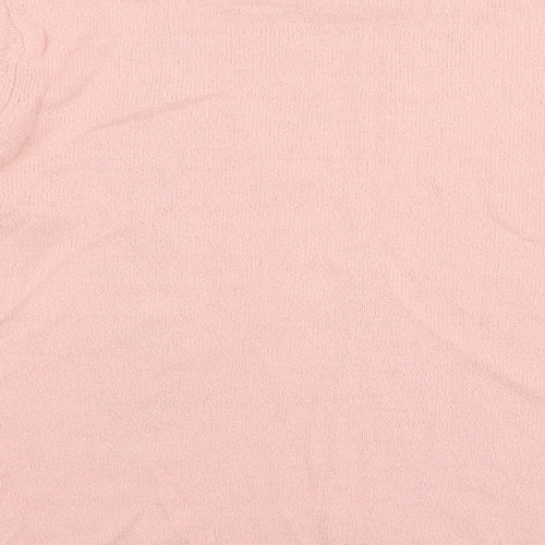 Akal Womens Pink Round Neck Floral Acrylic Pullover Jumper Size M