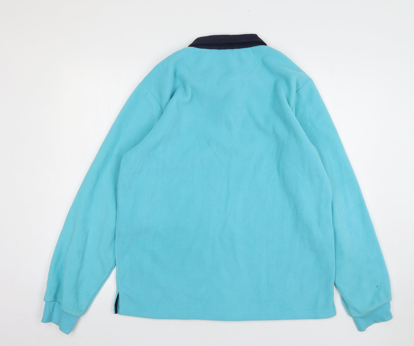 Cotton Traders Mens Blue Collared Polyester Pullover Jumper Size M