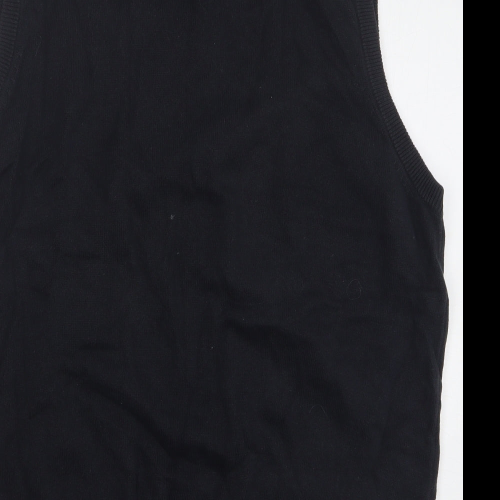 Blue Harbour Mens Black V-Neck Cotton Vest Jumper Size L