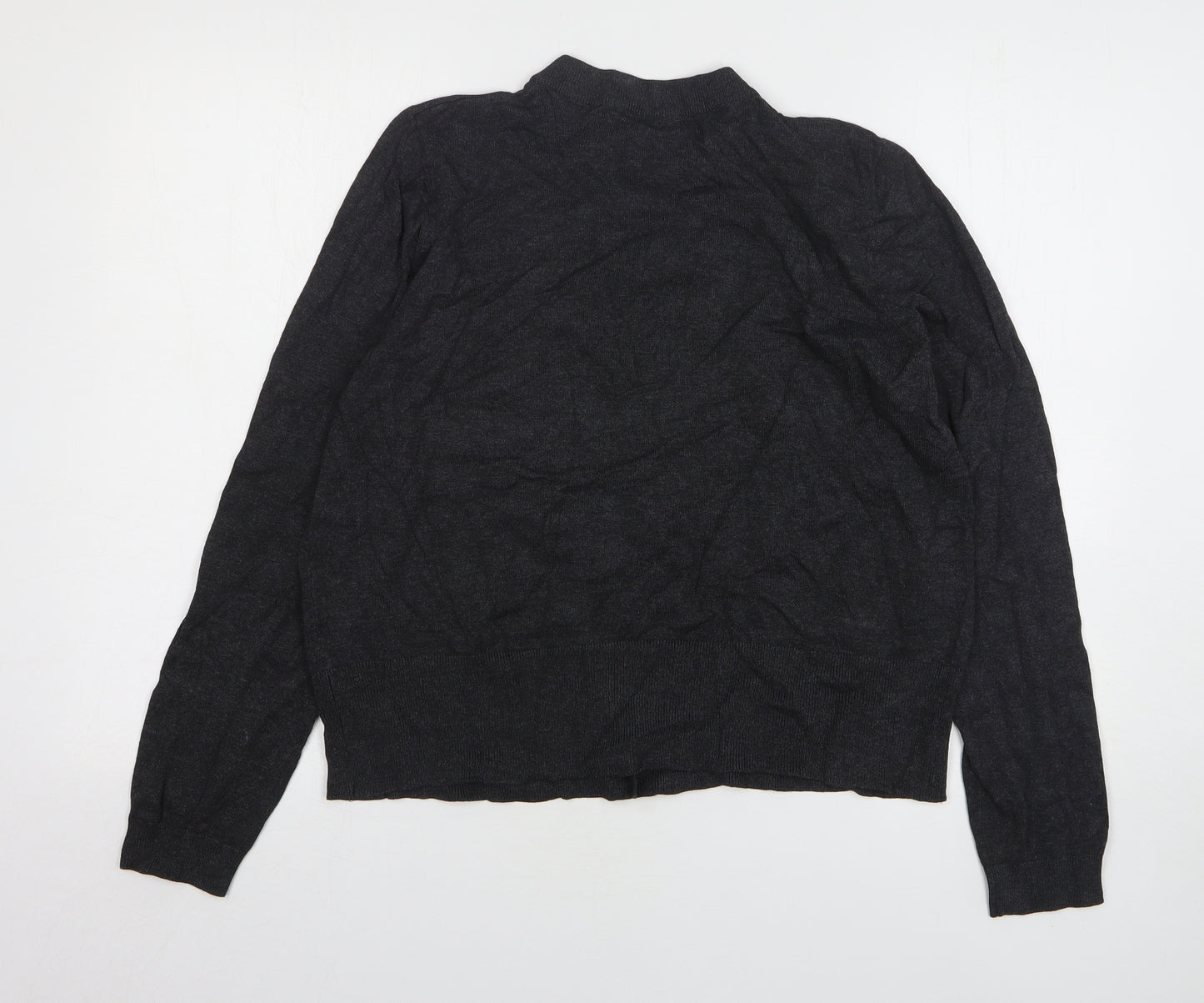 New Look Womens Grey Round Neck Viscose Cardigan Jumper Size 16