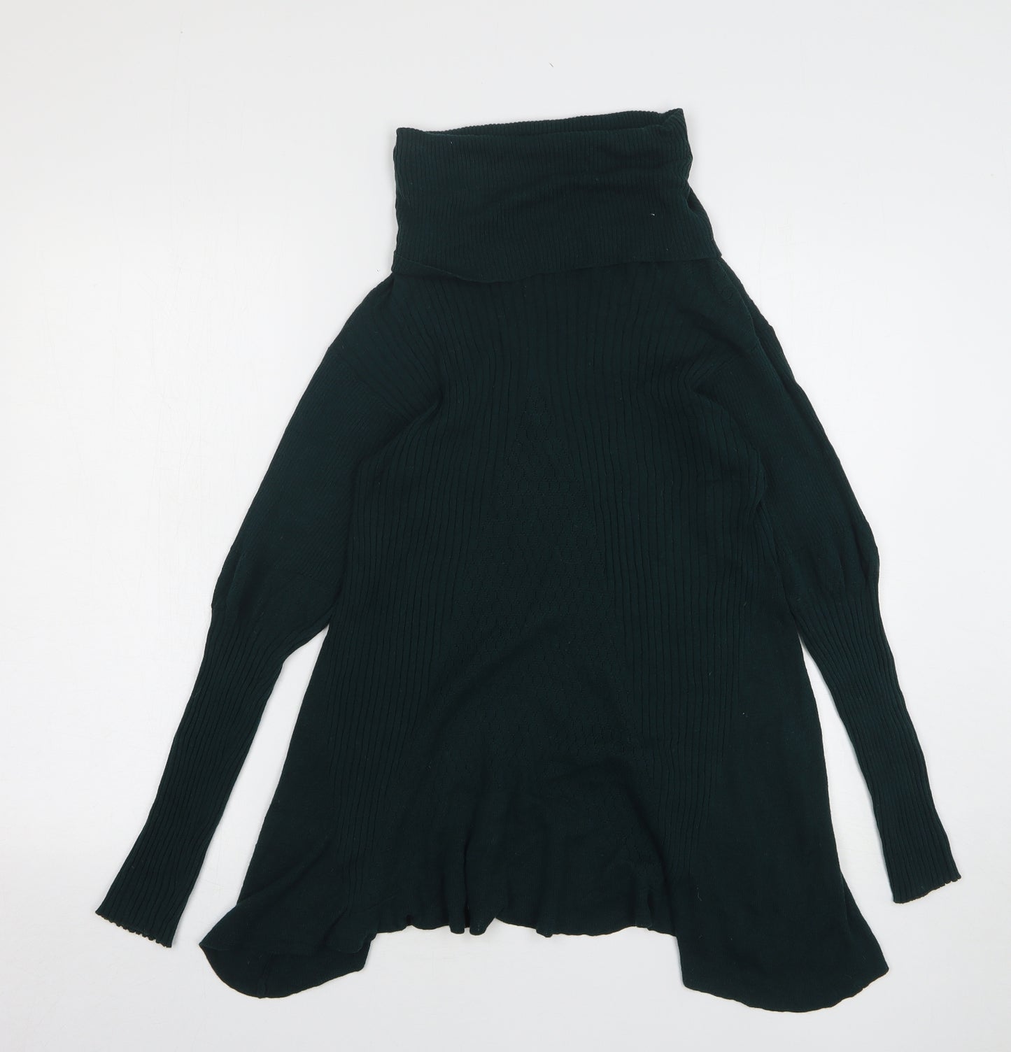 Cashel Womens Green Roll Neck Cotton Pullover Jumper Size XL