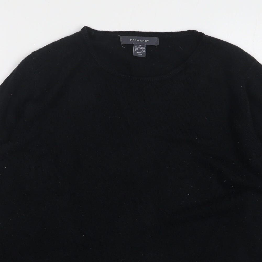 Primark Womens Black Round Neck Acrylic Pullover Jumper Size 10