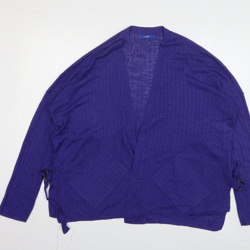 NEXT Womens Blue V-Neck Acrylic Cardigan Jumper Size L