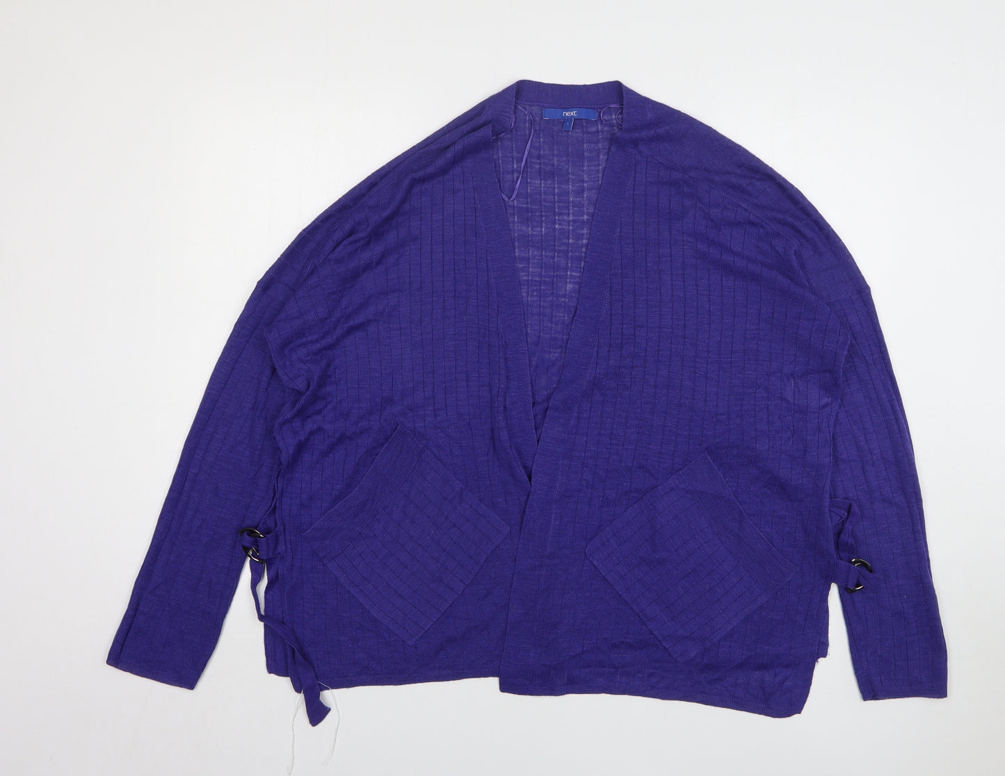 NEXT Womens Blue V-Neck Acrylic Cardigan Jumper Size L