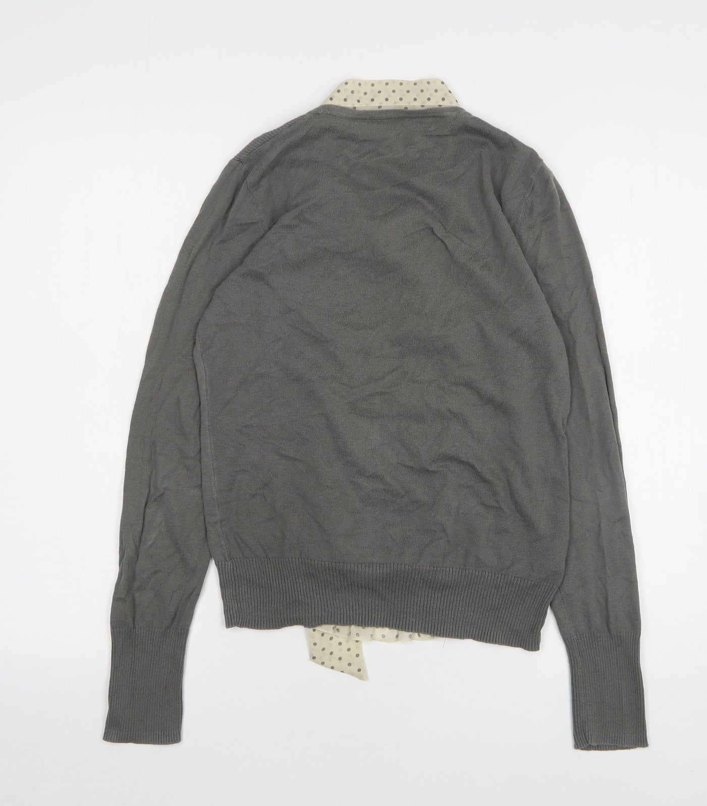 NEXT Womens Grey Round Neck Cotton Pullover Jumper Size 12