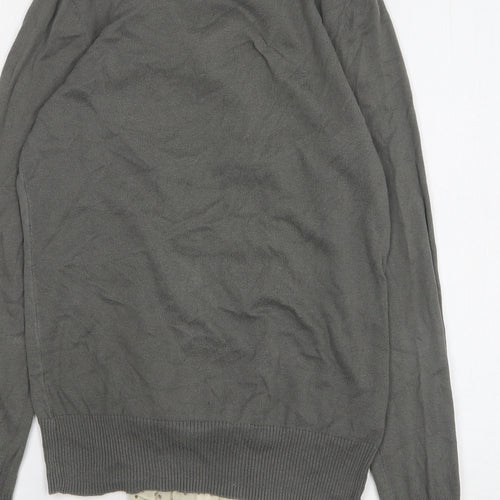 NEXT Womens Grey Round Neck Cotton Pullover Jumper Size 12