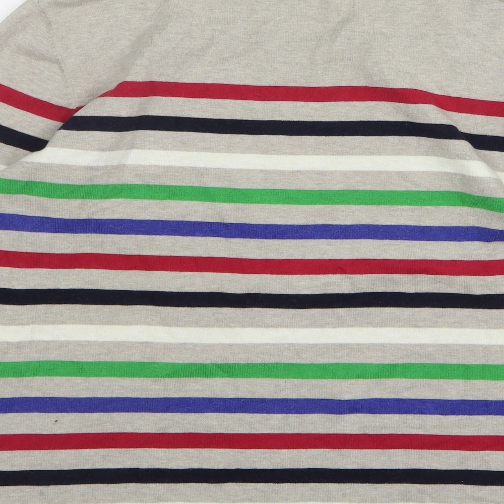EAST Womens Multicoloured Round Neck Striped Cotton Pullover Jumper Size 18