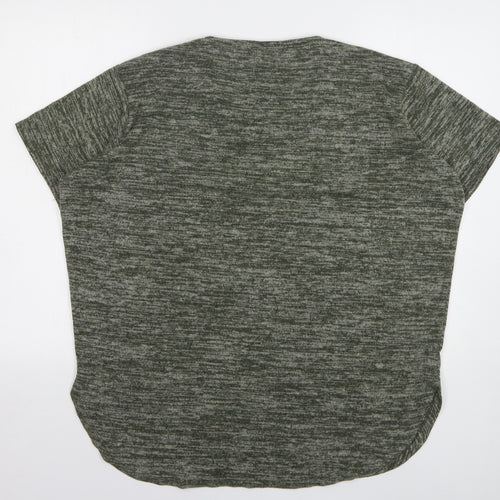 Select Womens Green V-Neck Polyester Pullover Jumper Size 16