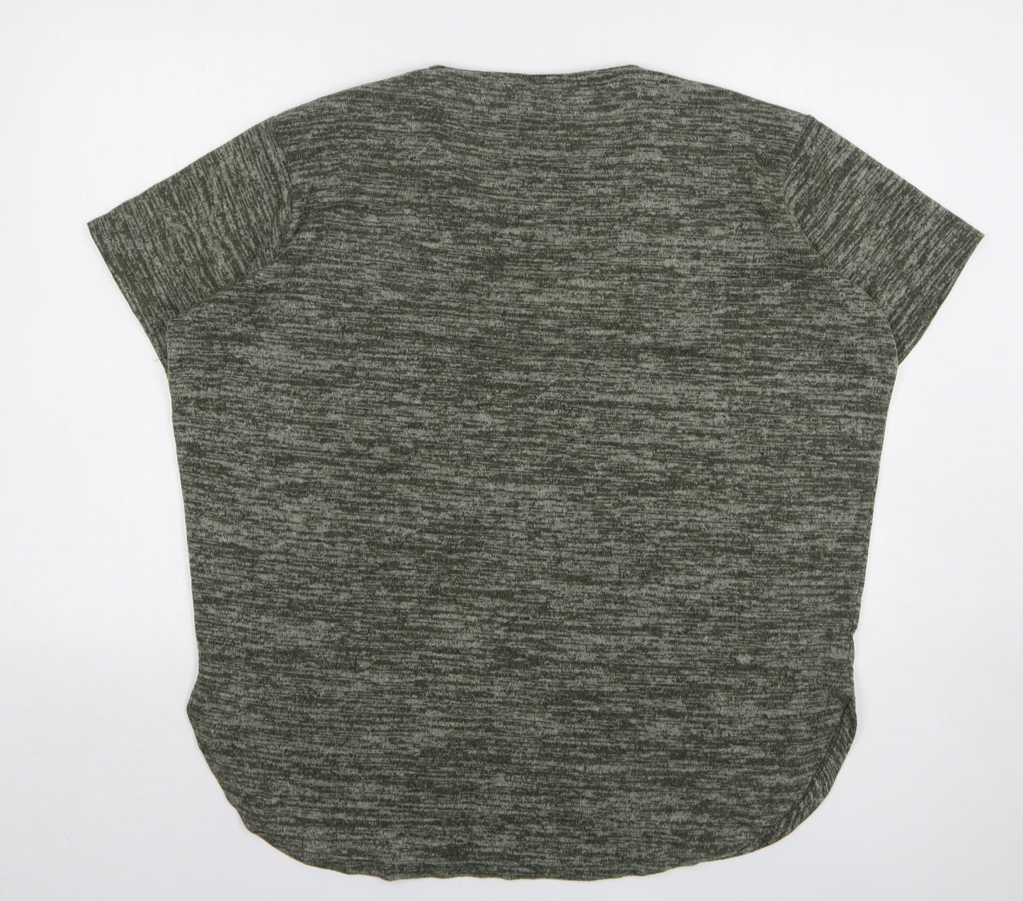 Select Womens Green V-Neck Polyester Pullover Jumper Size 16