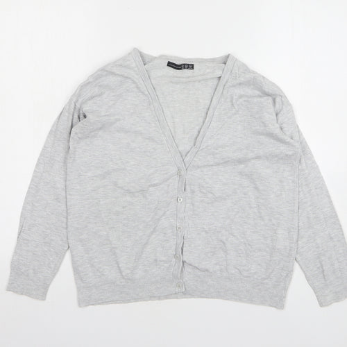 Atmosphere Womens Grey V-Neck Viscose Cardigan Jumper Size 12