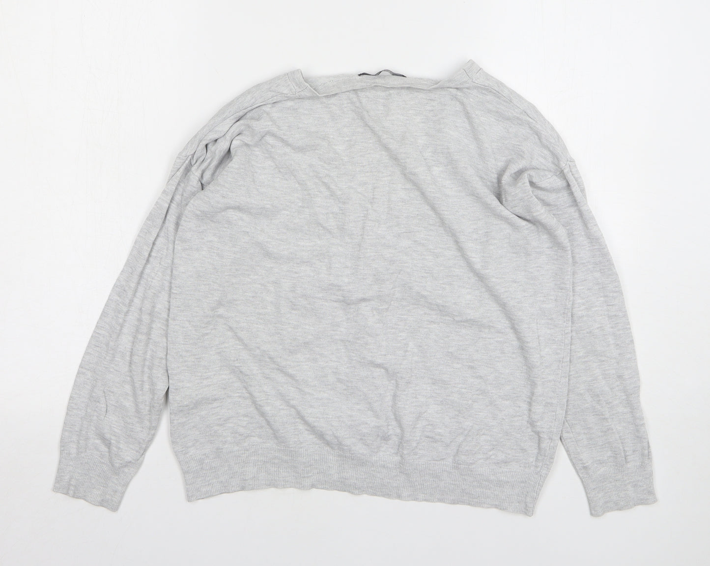 Atmosphere Womens Grey V-Neck Viscose Cardigan Jumper Size 12