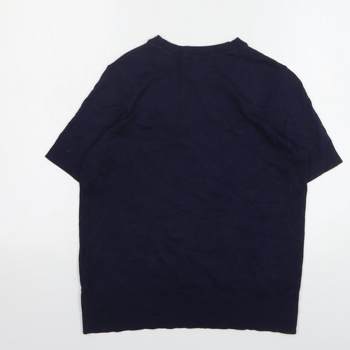 Marks and Spencer Womens Blue Round Neck Viscose Pullover Jumper Size 10