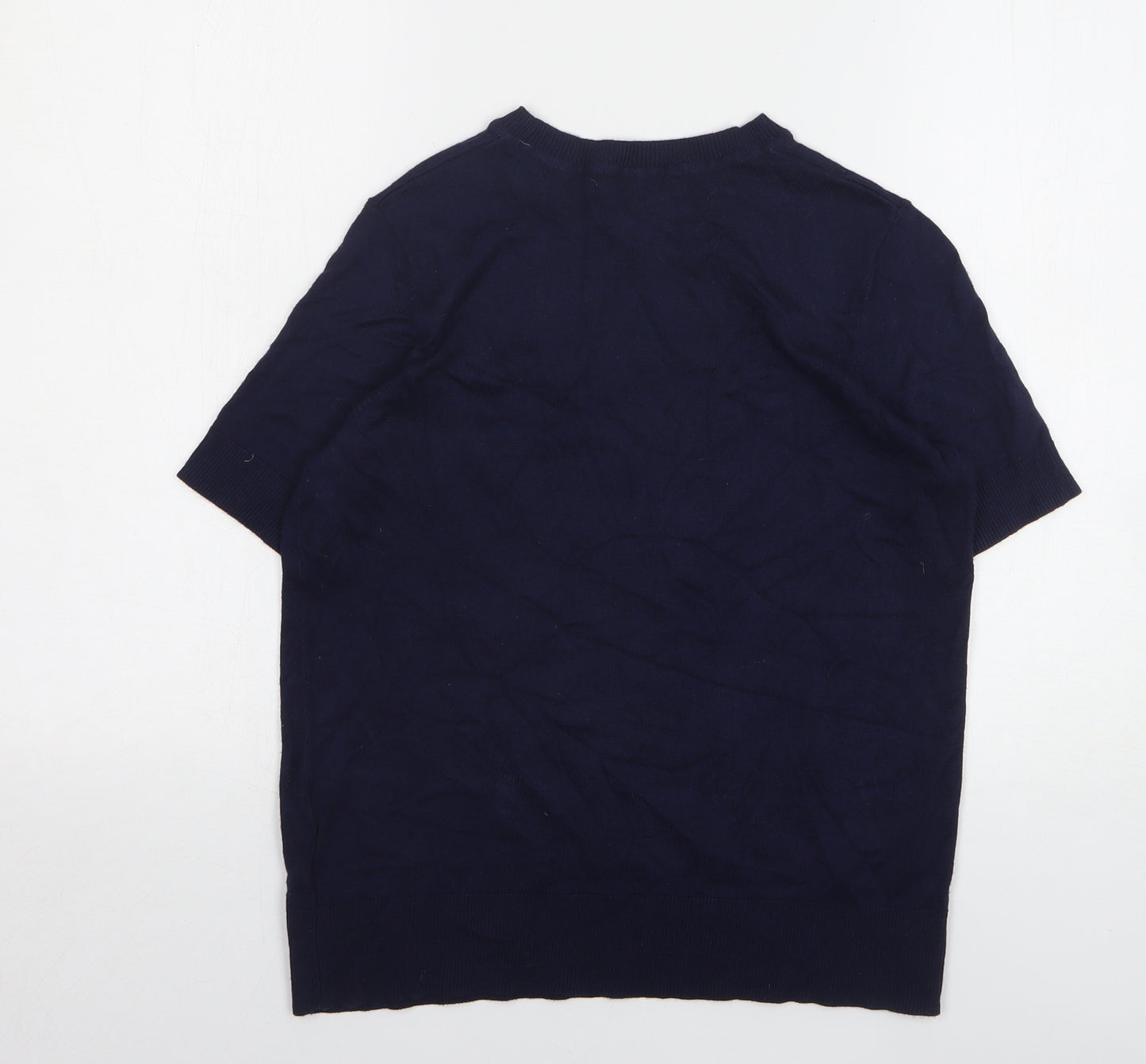 Marks and Spencer Womens Blue Round Neck Viscose Pullover Jumper Size 10