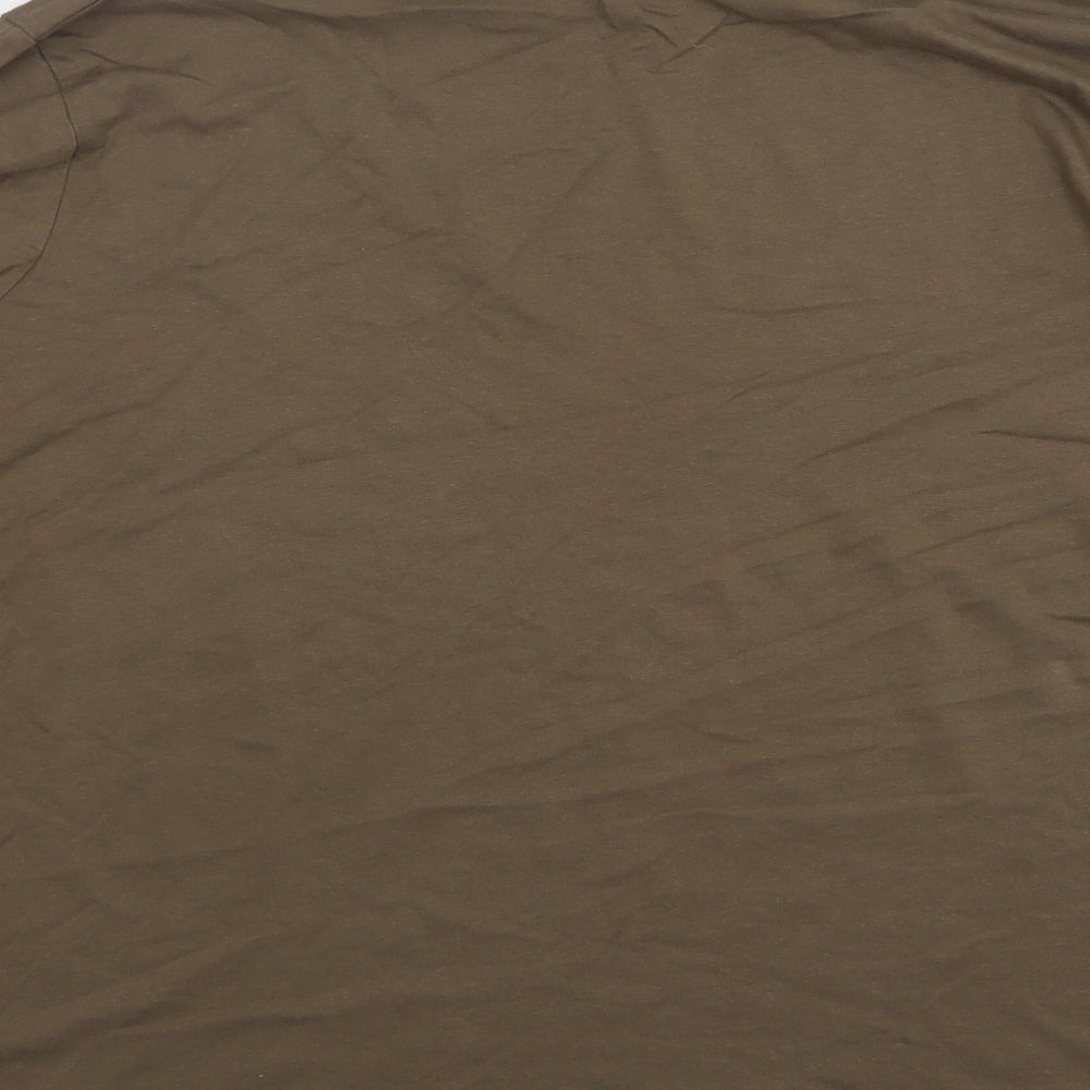 Preworn Womens Brown Cotton Basic T-Shirt Size 22 Roll Neck