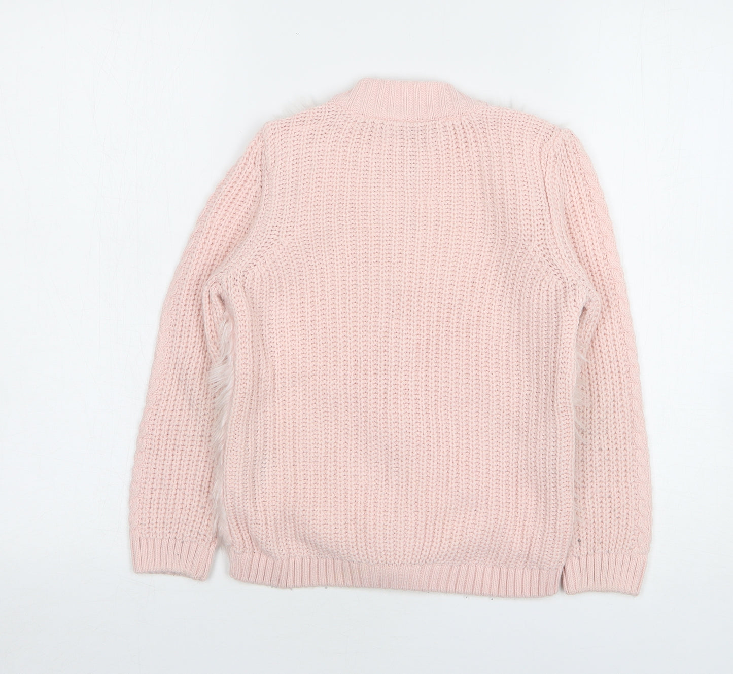 LC Waikiki Girls Pink Acrylic Full Zip Sweatshirt Size 8-9 Years